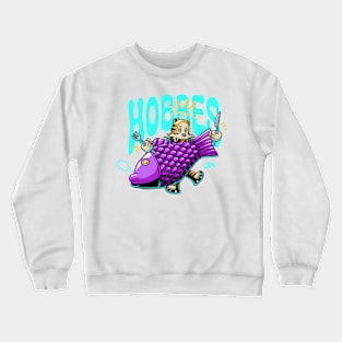 Hobbes eats a giant fish Crewneck Sweatshirt